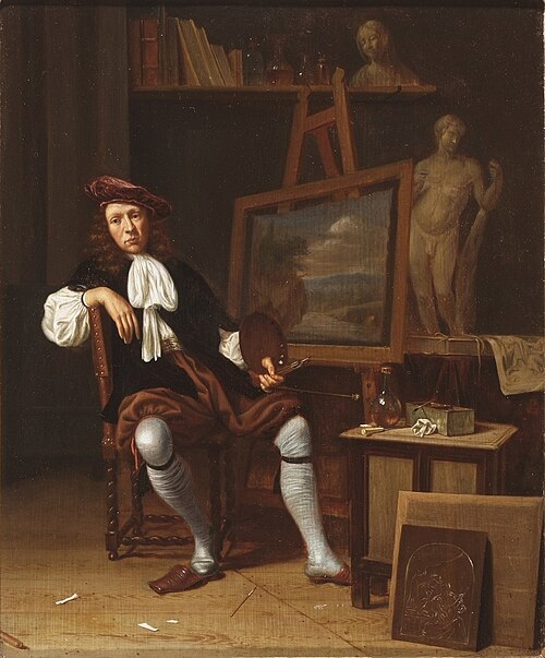 a painter in his Studio, 1685, Michiel van Musscher