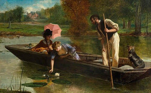 A Pleasant Spot on the Thames, 1863, Marcus Stone