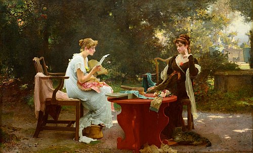 Her First love Letter, 1889, Marcus Stone