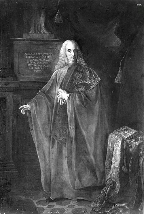 Bildnis des Präfekten von Brescia, Giovanni Grassi im rotem Talar, 1783, Alessandro Longhi