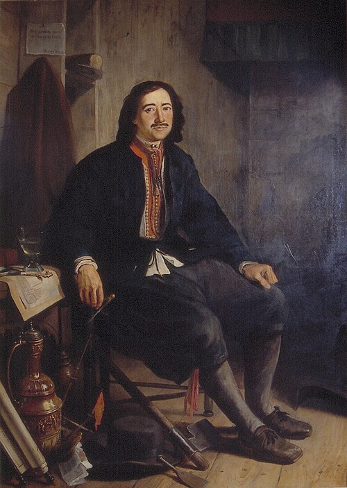 Peter de Grote van Rusland in zijn huis te Zaandam, 1839, Christiaan Julius Lodewijk Por