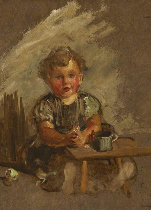 Study for 'The Widower', 1876, Luke Fildes