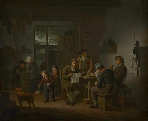 Interieur van een Dordtse herberg, , George Adam Schmidt