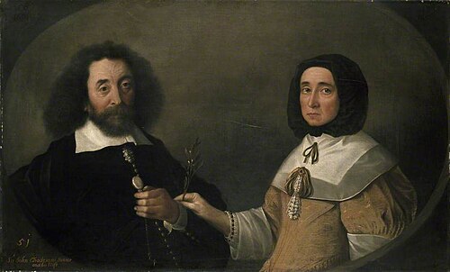 John Tradescant the Younger and Hester, his second Wife, , Emanuel de Critz