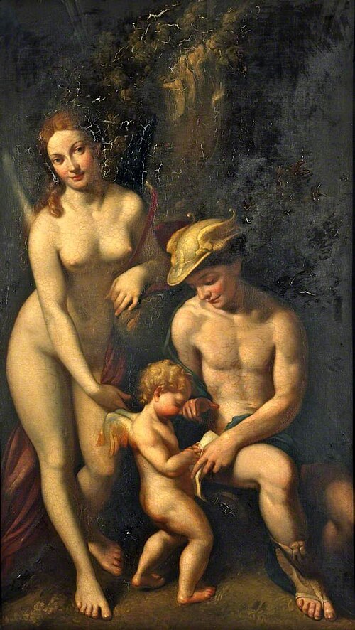 Venus with Mercury and Cupid ('The School of Love') (after Correggio), 1830, Joseph Deare
