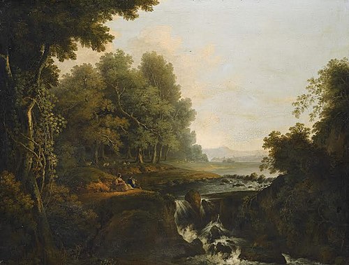 A Wooded landscape with a Waterfall, 1812, Solomon Delane