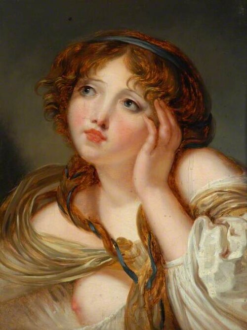 Girl Leaning on Her Hand, , Jeanne-Philiberte Ledoux