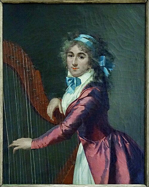 Portrait d'une jeune harpiste, 1795, Adèle Romany