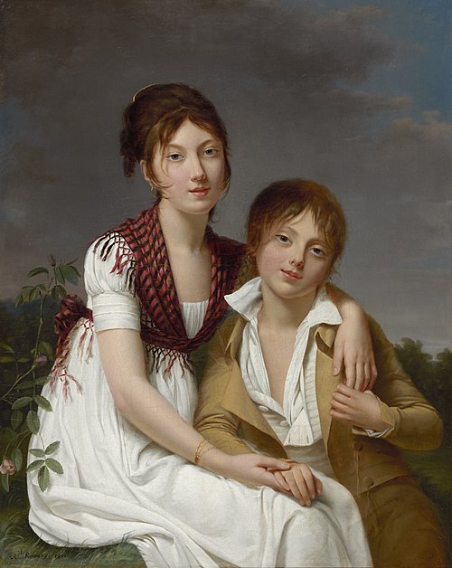 Portrait d'Amélie-Justine et de Charles-Edouard Pontois, 1800, Adèle Romany