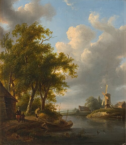 Landscape with windwmill and farm, 1799, Jan Hulswit