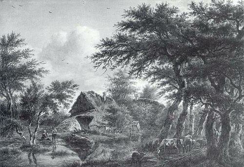 Landscape with Farm Amidst Trees, 1810, Jan Hulswit