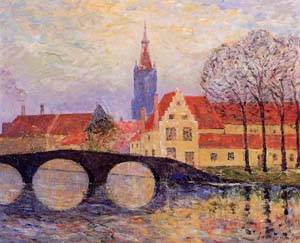 Le Pont Leguenay à Bruges, 1894, Maxime Maufra