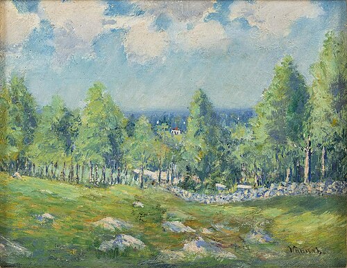 Landscape with Stone Wall, , Robert Vonnoh