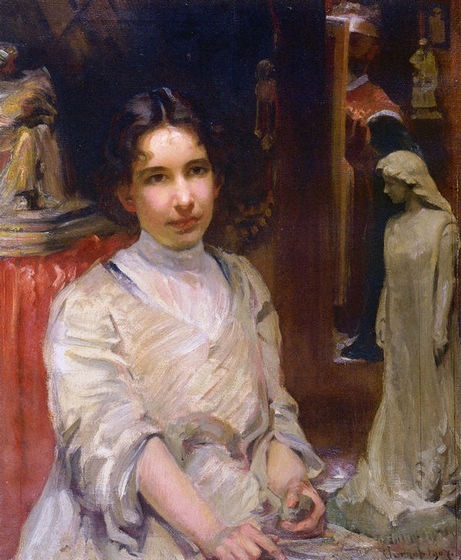 Portrait of Bessie Potter Vonnoh (1872-1955), 1895, Robert Vonnoh
