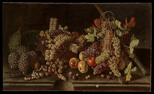 Still Life of Fruit and Nuts, 1664, Giuseppe Ruoppolo