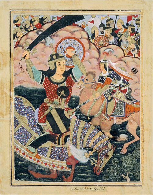 Qasam al-Abbas Arrives from Mecca and Crushes Tahmasp with a Mace, 1562, Mahesh