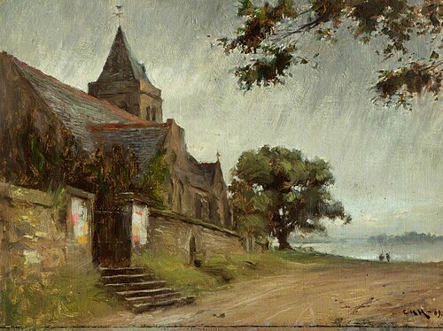 Old Church, Whittinghame, 1889, Charles Martin Hardie