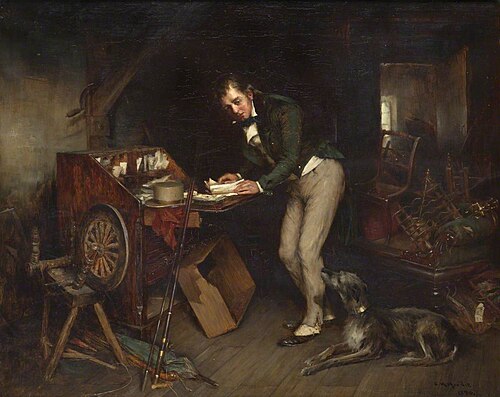 Sir Walter Scott Finding the Manuscript of 'Waverley' in an Attic, 1890, Charles Martin Hardie