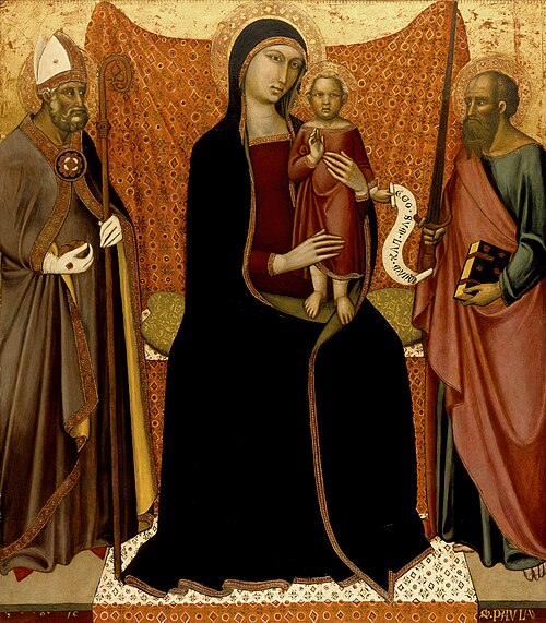 Madonna and Child with Sts. Nicholas and Paul, 1370, Luca di Tommè