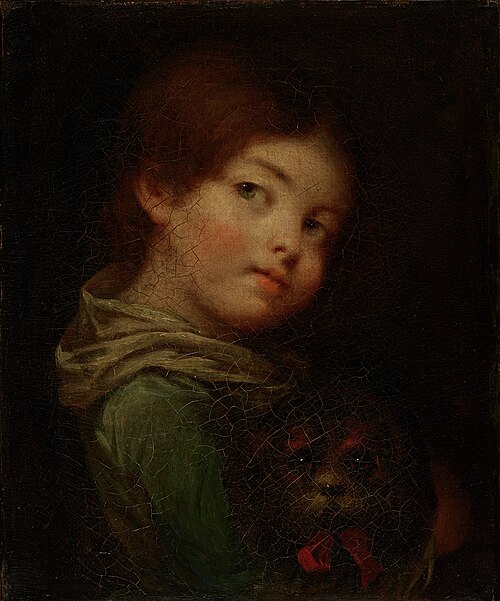 Little girl with Bolognese dog, 1800, Anna Greuze