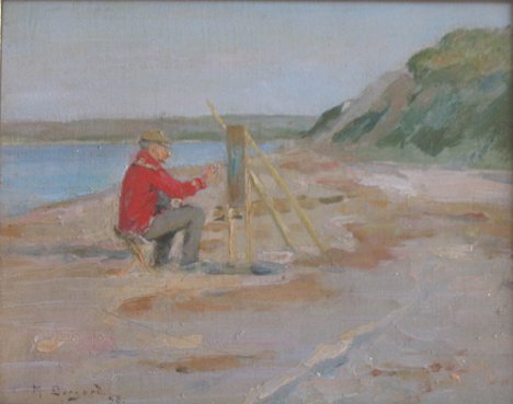 Seaside painting, 1920, Martin Borgord