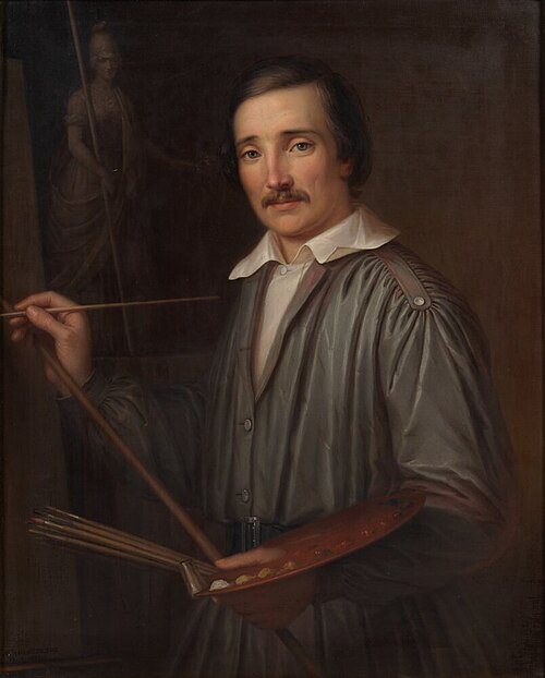 Self portrait, Erik Wahlbergson (1808-1865), artist, 1851, Erik Wahlbergson