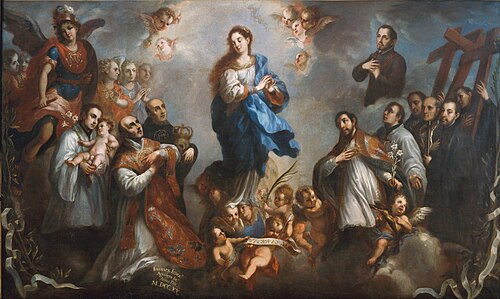 The Inmaculate Conception with Jesuits, 1720, Juan Francisco de Aguilera