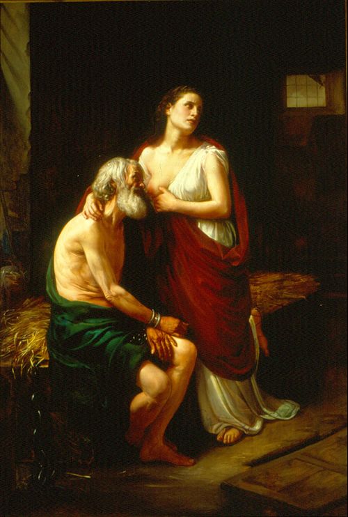 Roman Charity, 1873, Luis Monroy
