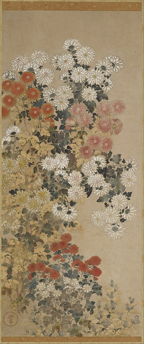 Chrysanthemums, 1650, Maître du sceau I-nen