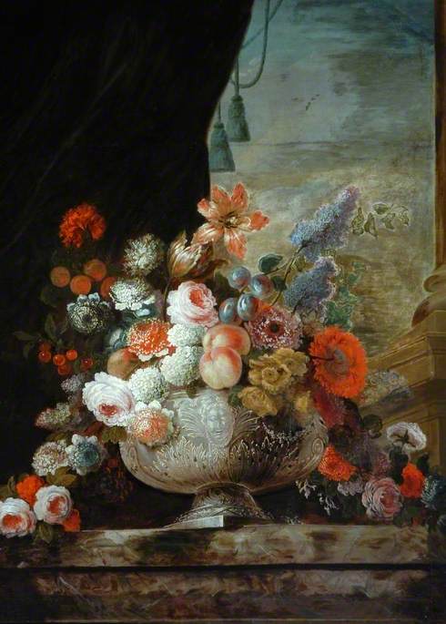 Flowers in a Silver Vase, , Pierre Nicolas Huilliot
