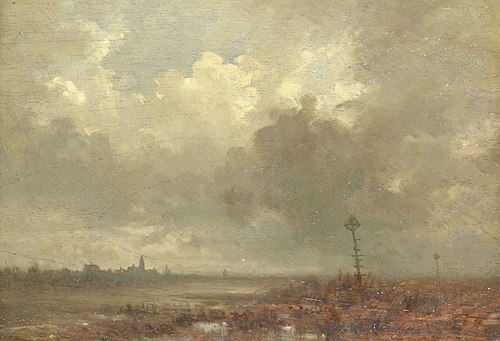 Riverview in the evening, 1880, Adolphe Mouilleron