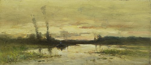 Landschap aan de vaart bij Hilversum, 1897, Johannes Gijsbert Vogel