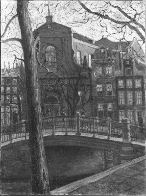 View of the Prinsengracht with the church called 'De Duif', 1900, Joannes Barnardus Antonius Mar