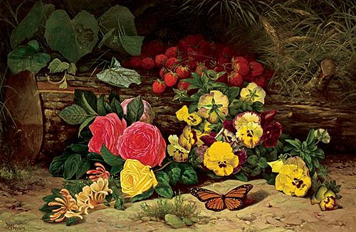 Monarch with Pansies and Fruits, , William Mason Brown