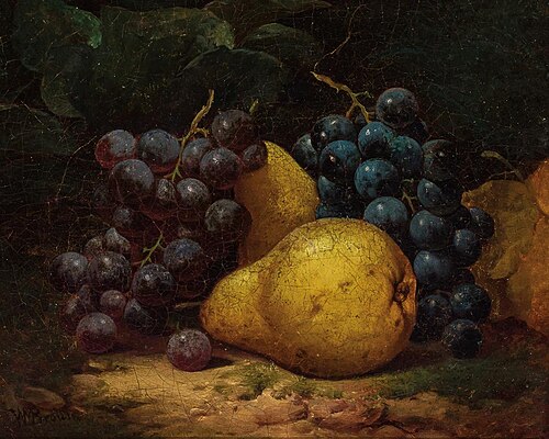 Still Life with Pears and Grapes, , William Mason Brown