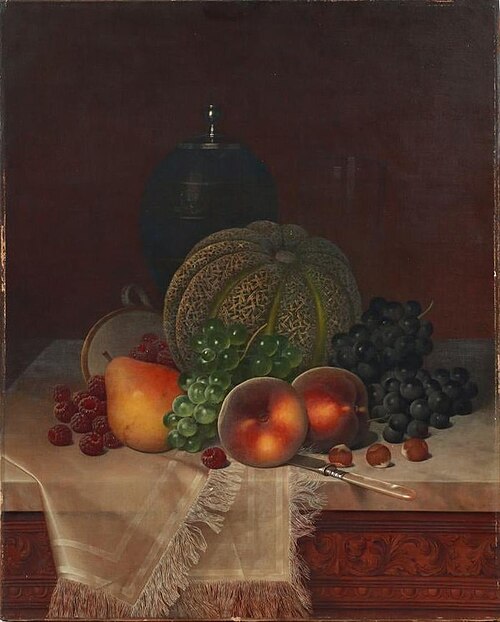 Still Life with Fruits, Samovar, and Teacup, , William Mason Brown