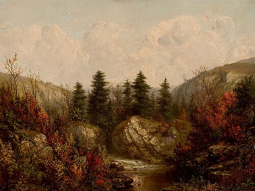 River through an Autumn Forest, , William Mason Brown