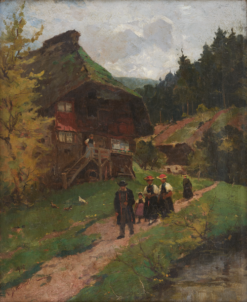Sur le chemin vers l’église de Gutach, 1910, Vitus Staudacher