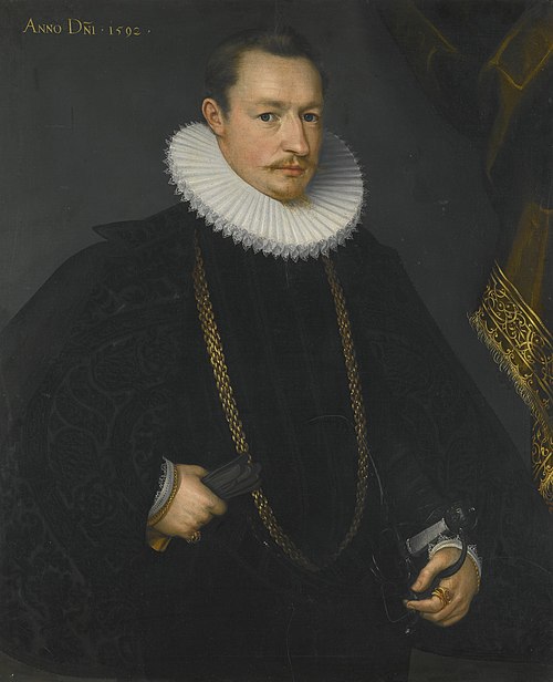Portrait of Karl von Langemantel of Augsburg, dated 1592., 1592, Abraham del Hele