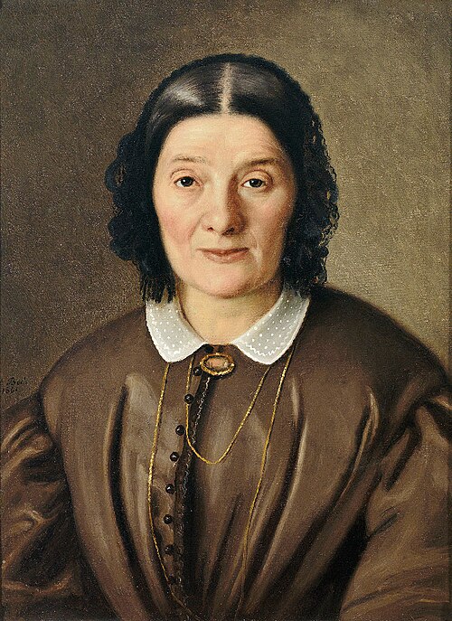 Portrait einer Dame im braunen Kleid, 1861, Anton Boch
