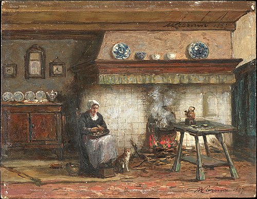 Interior of a Cottage in Scheveningen, 1887, Willem Adriaan Alexander Liern