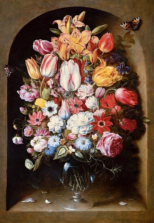 Bouquet in a niche, 1650, Osias Beert