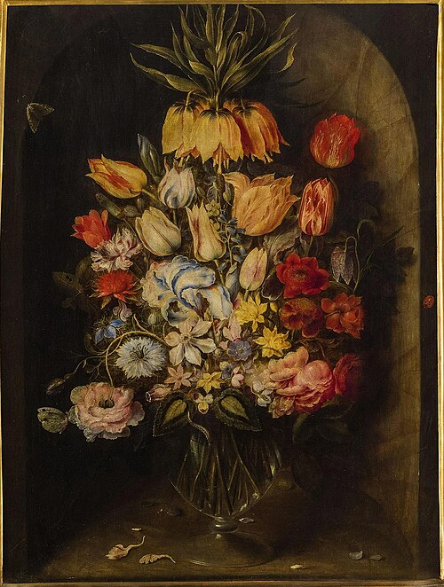 Vase of flowers in a niche, 1620, Osias Beert