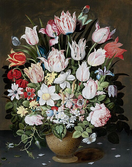 Bouquet of Flowers in a Serpentine Vase, 1610, Osias Beert