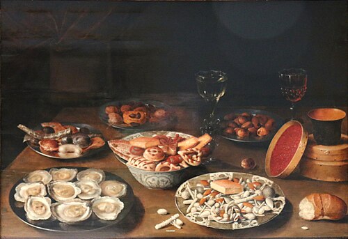 Nature morte aux huitres, 1612, Osias Beert