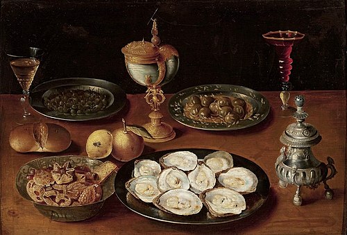 Still-life with oysters., 1610, Osias Beert