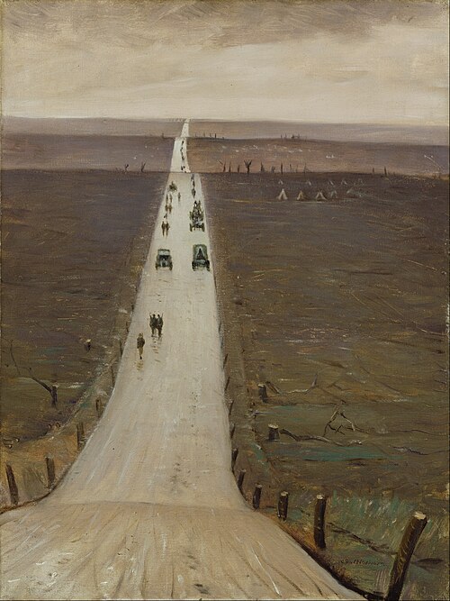 The Road from Arras to Bapaume, 1917, Christopher Nevinson