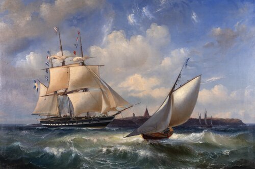 Seascape, Vinga Lighthouse, 1856, Arnold Abraham Plagemann