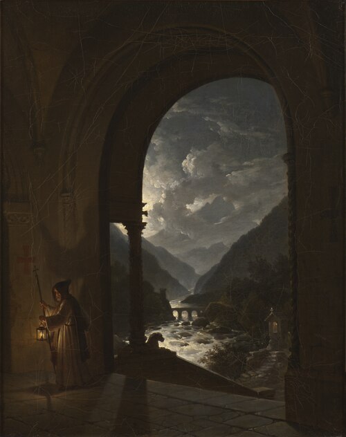 Moonlit Rapids, 1847, Carl Gustaf Plagemann