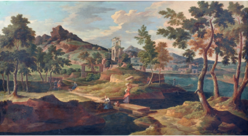 Idealised landscape of the Roman Campagna, 1691, Crescenzio Onofri